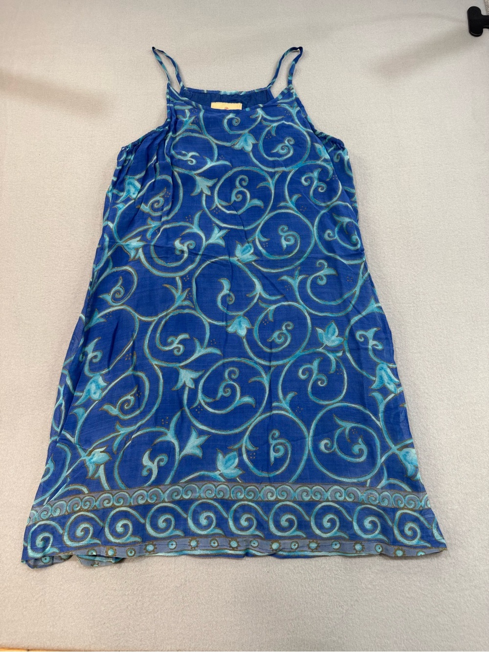 Sacred Threads Blue Swirl-Print Sundress M/L Cottagecore fairycore